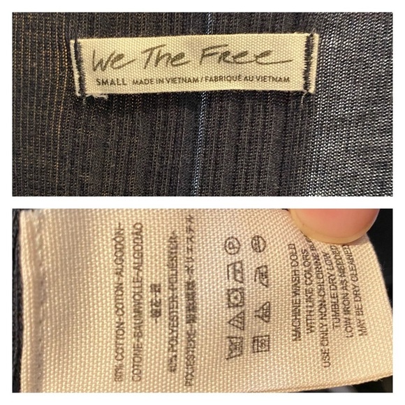 Free People Annie Ribbed Collar V Neck Pull Over Top - Picture 11 of 11